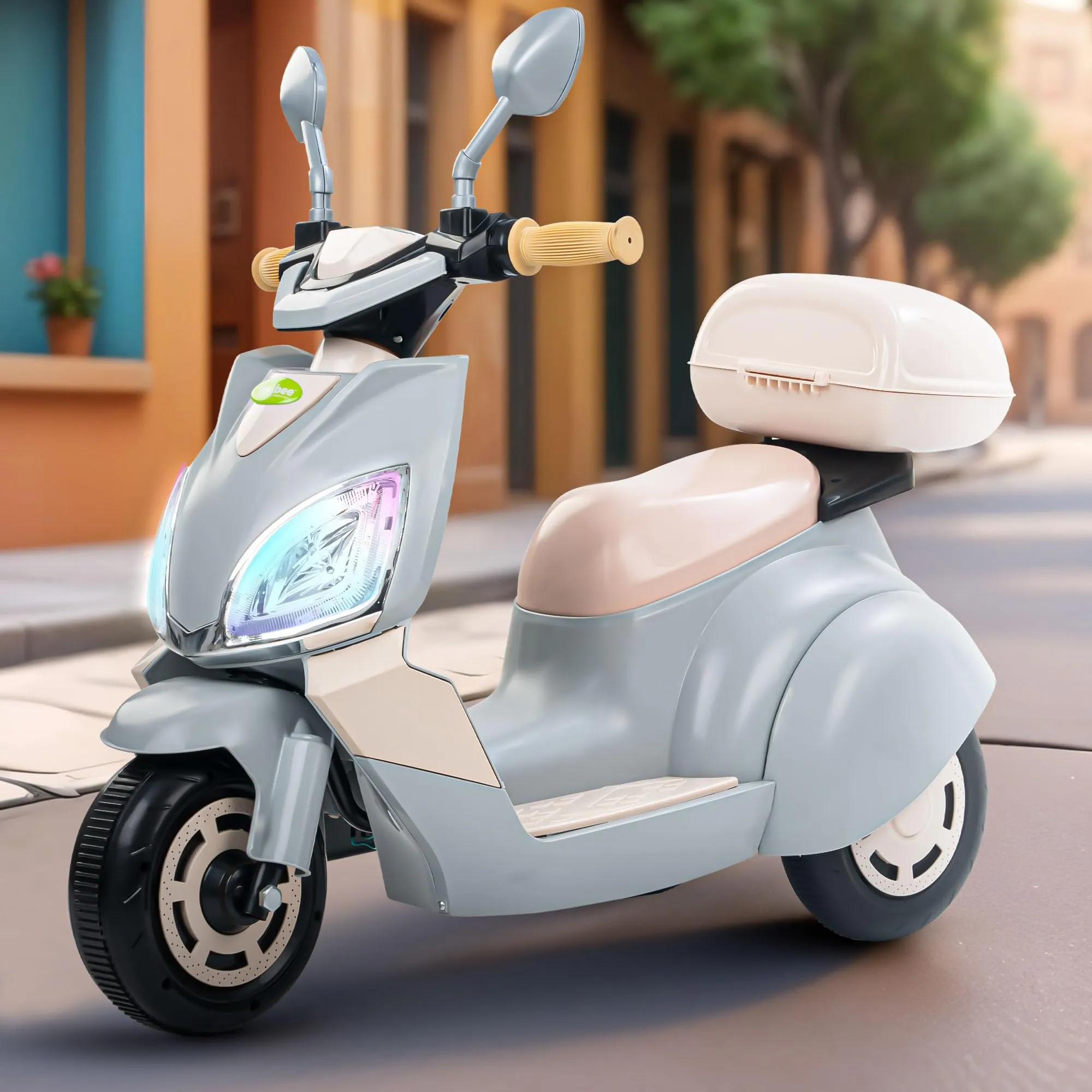 Baybee Trixo Battery Operated Bike for Kids, Ride on Toys Kids Bike Scooty with Light & Music, Baby Rechargeable Battery Bike