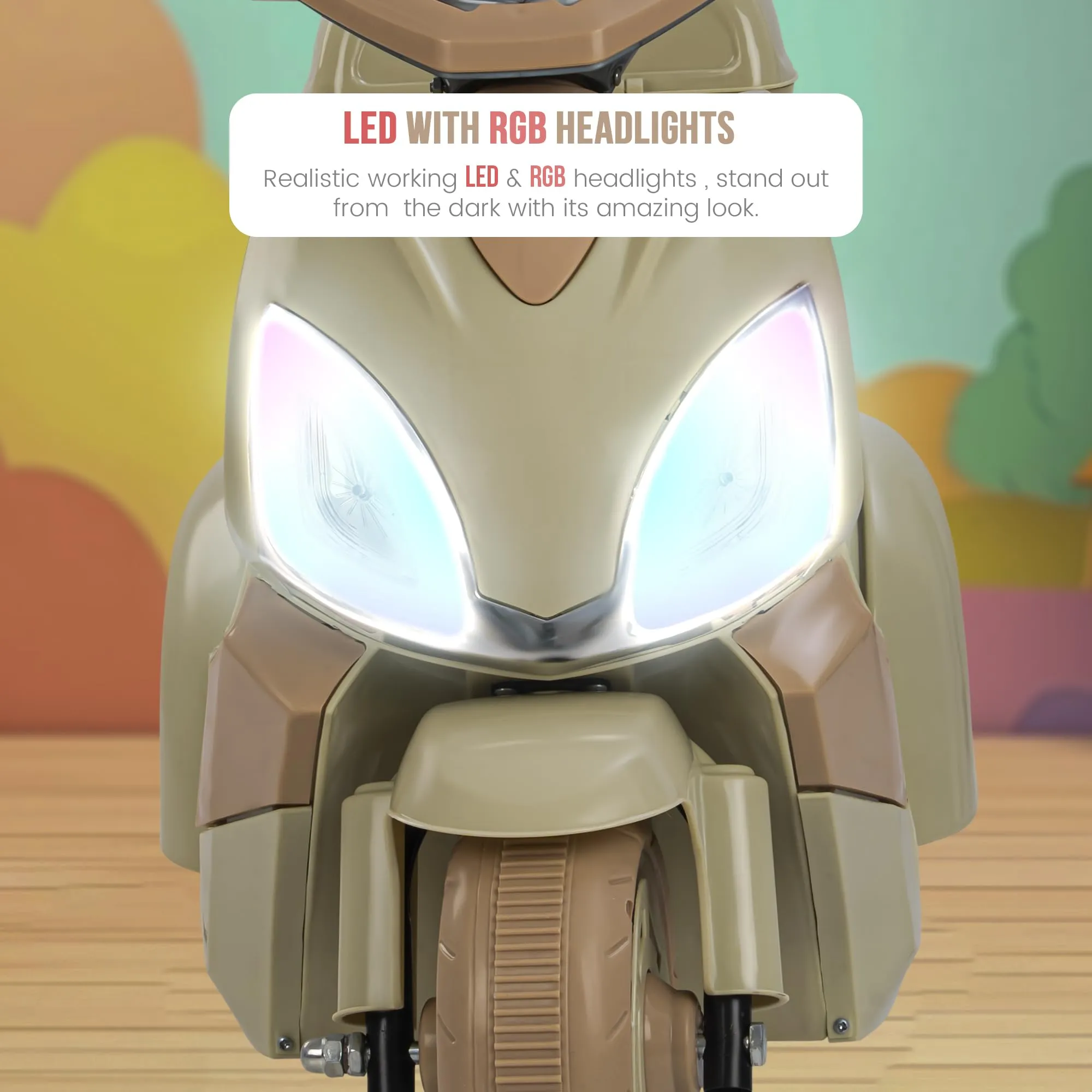 Baybee Trixo Battery Operated Bike for Kids, Ride on Toys Kids Bike Scooty with Light & Music, Baby Rechargeable Battery Bike