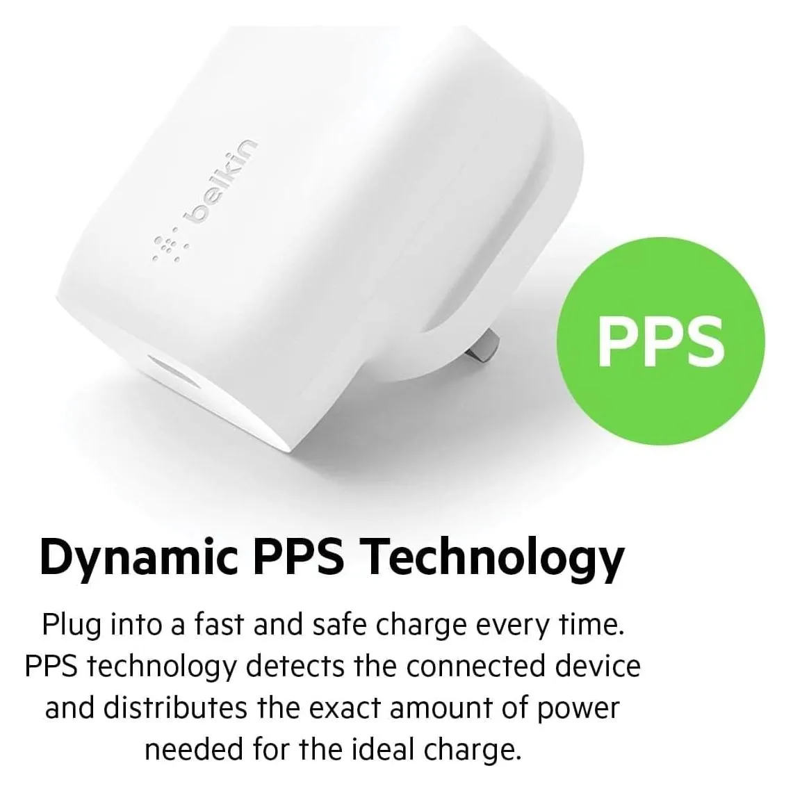 Belkin 30W USB C wall charger with PPS, Power Delivery, USB-IF certified PD 3.0, fast charger plug for iPhone 15, Plus, Pro, Pro Max, Samsung Galaxy S23, iPad, AirPods, MacBook, Google Pixel and More