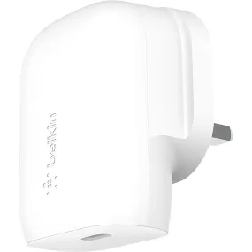 Belkin 30W USB C wall charger with PPS, Power Delivery, USB-IF certified PD 3.0, fast charger plug for iPhone 15, Plus, Pro, Pro Max, Samsung Galaxy S23, iPad, AirPods, MacBook, Google Pixel and More