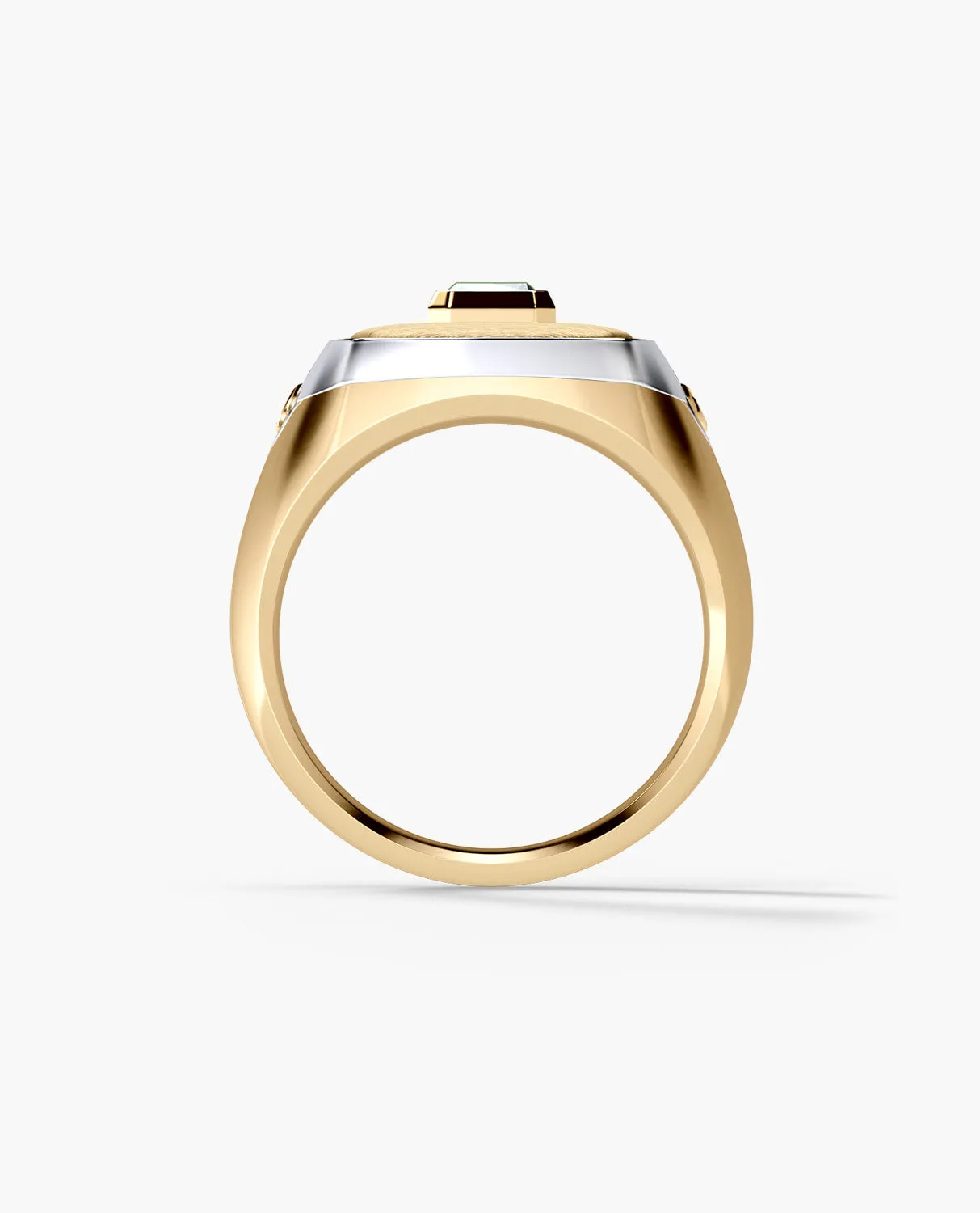BETZ Two-Tone Gold Signet Ring with Diamond - Version 2