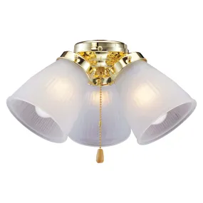 Boston Harbor Ceiling Fan Light Kit, Frosted Glass, Polished Brass, Polished Brass