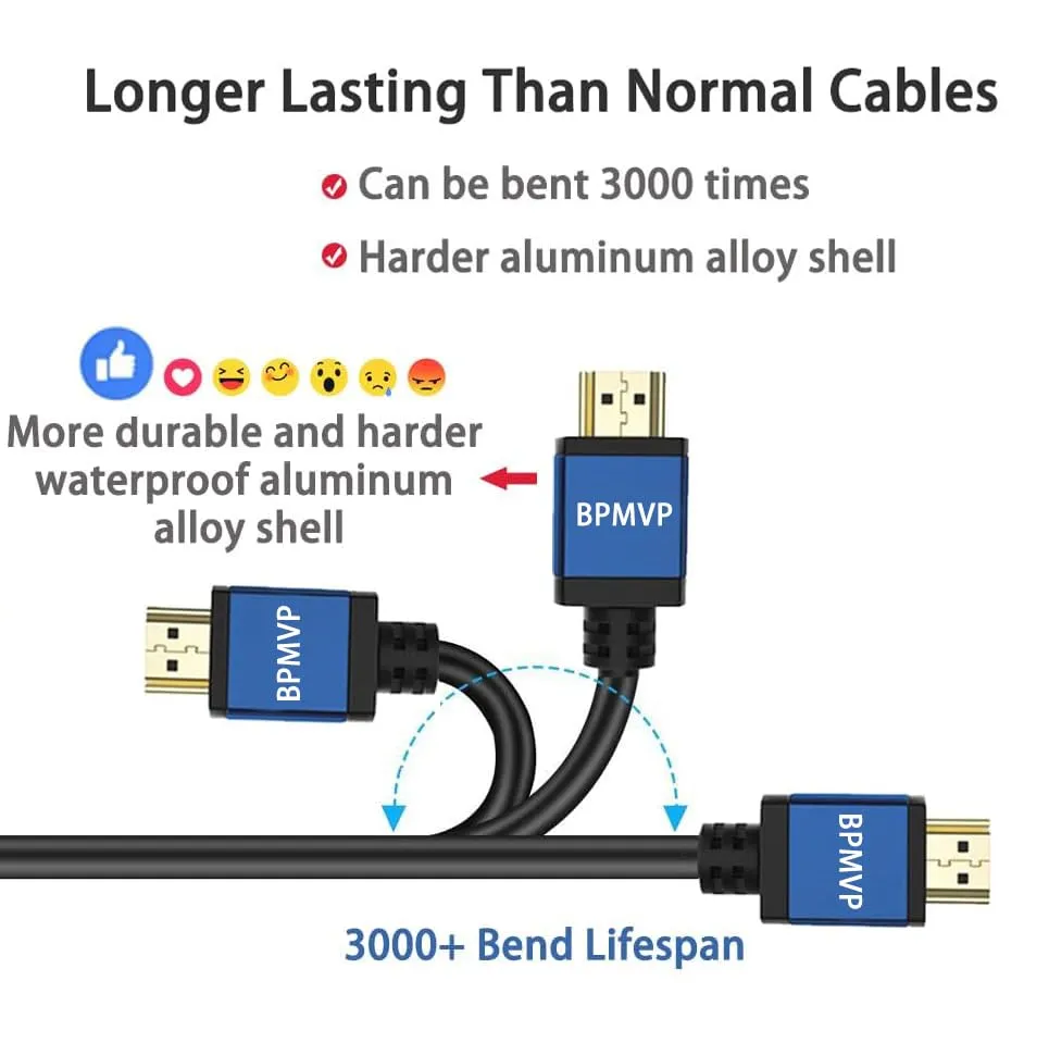 BPMVP 4K HDMI Cable 35 Feet | 18Gbps Ultra High Speed HDMI 2.0 Cable 4K@60Hz HDR 3D ARC HDCP2.2 Ethernet HDMI Cord | for UHD TV Monitor Laptop Xbox PS4/PS5 ect (10.6m)