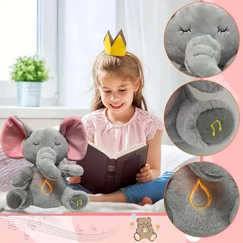 Breathing Elephant Plush Toy - Musical & Light-Up Snuggle for Babies