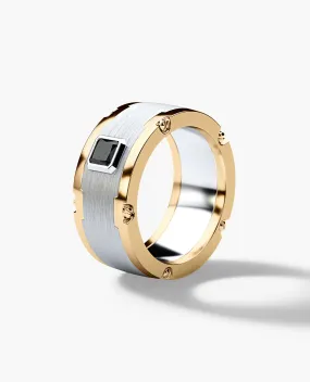 CABARRUS Two-Tone Gold Statement Ring with 0.45ct Black Diamond