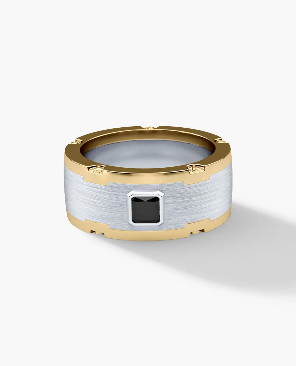 CABARRUS Two-Tone Gold Statement Ring with 0.45ct Black Diamond