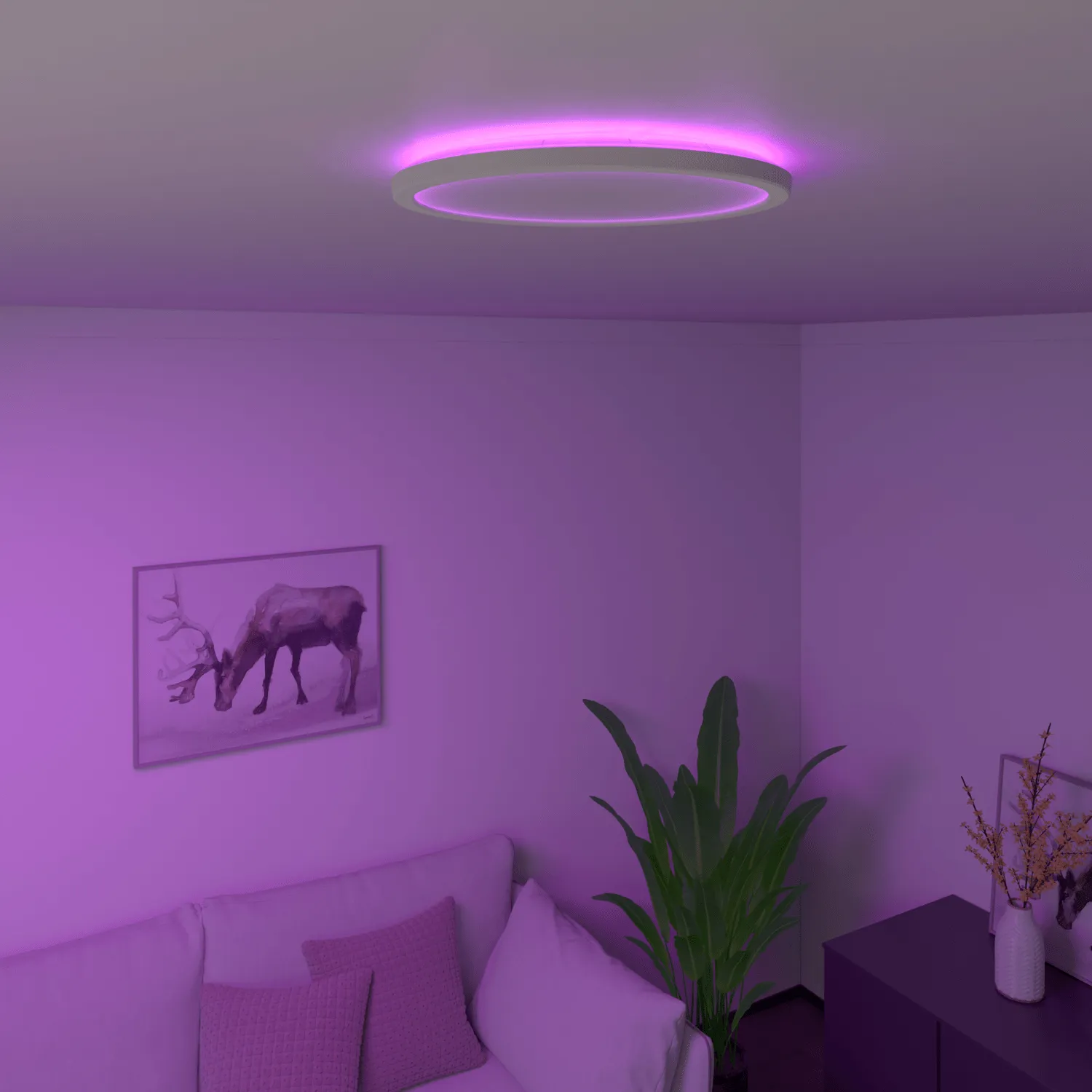 Calex Smart Halo LED Ceiling Lamp White - 30cm - RGB Warm White - 22W