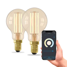 Calex Smart LED Bulb - 2 pieces - E14 - P45 - Gold - Warm White - 7W