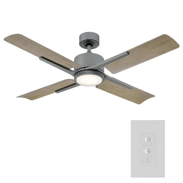 Cervantes 56" Four-Blade Indoor/Outdoor Smart Ceiling Fan with 2700K LED Light Kit and Wall Control