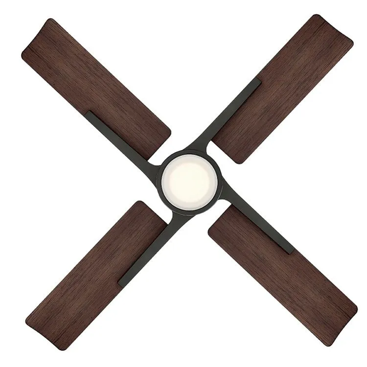 Cervantes 56" Four-Blade Indoor/Outdoor Smart Ceiling Fan with 3500K LED Light Kit and Wall Control