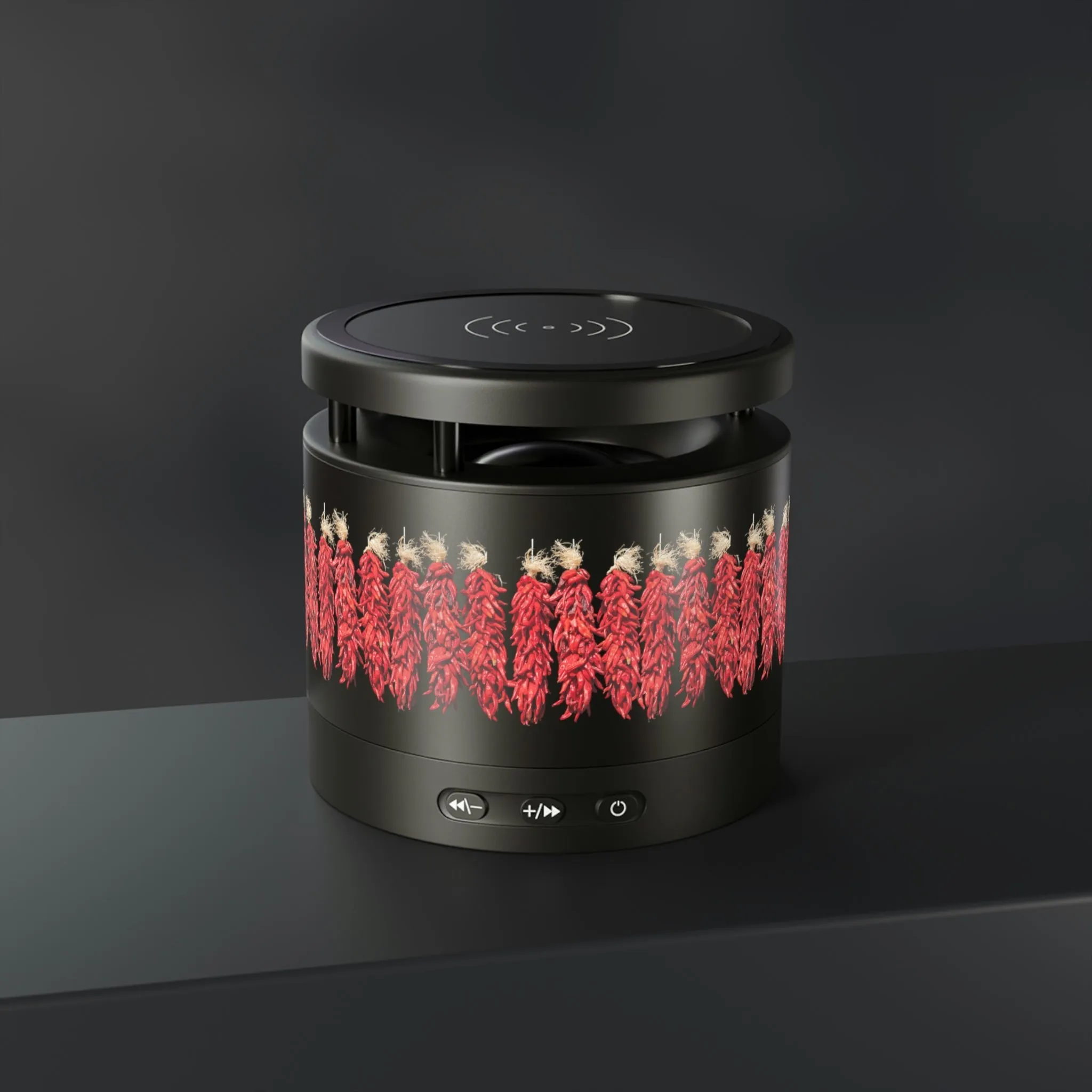 Chile Chili Ristras Metal Bluetooth Speaker and Wireless Charging Pad