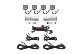 Diode Dynamics Stage Series Single Color LED Rock Light - White Diffused M8 (4-pack)