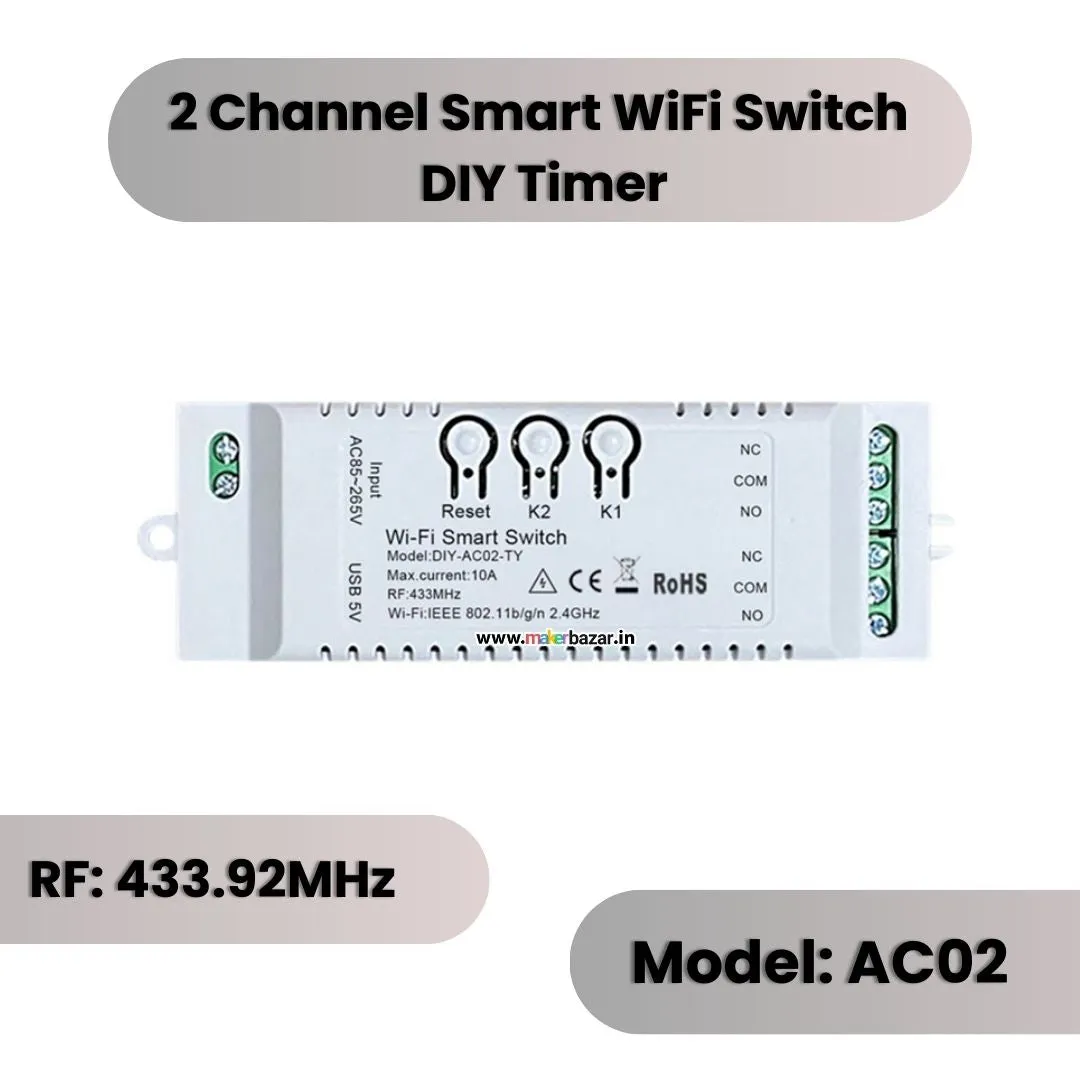 DIY-AC0x-TY AC Tuya Smart WiFi RF Switch DIY Timer