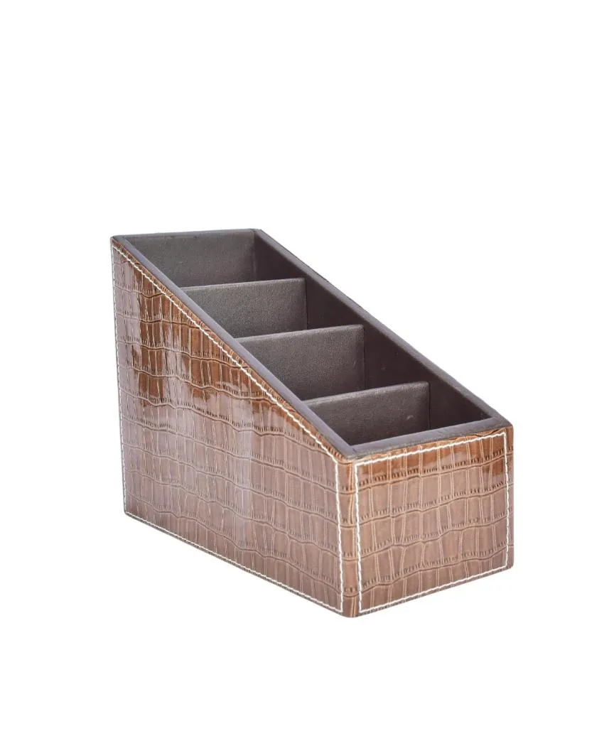 Durable Organizer 4 Compartments Croc Remote Holder | 9 x 4 x 6 inches