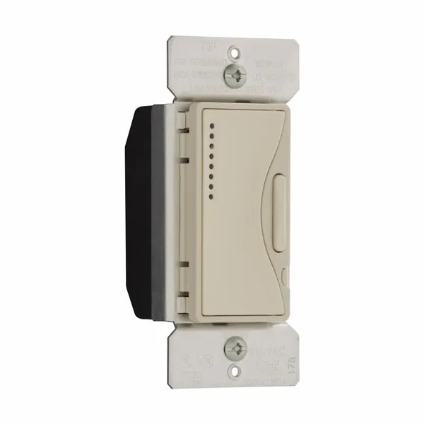 Eaton Wiring Devices Aspire 9534DS Smart Dimmer, 120 V, 600 W, Halogen, Incandescent Lamp, 3-Way, Desert Sand
