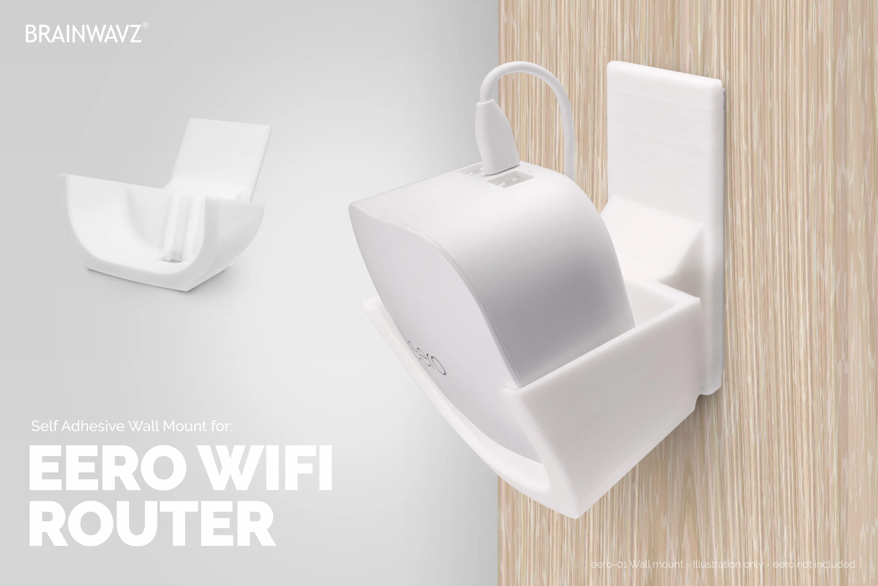 Eero Mesh Adhesive Angled Wall Mount Holder - Easy To Install