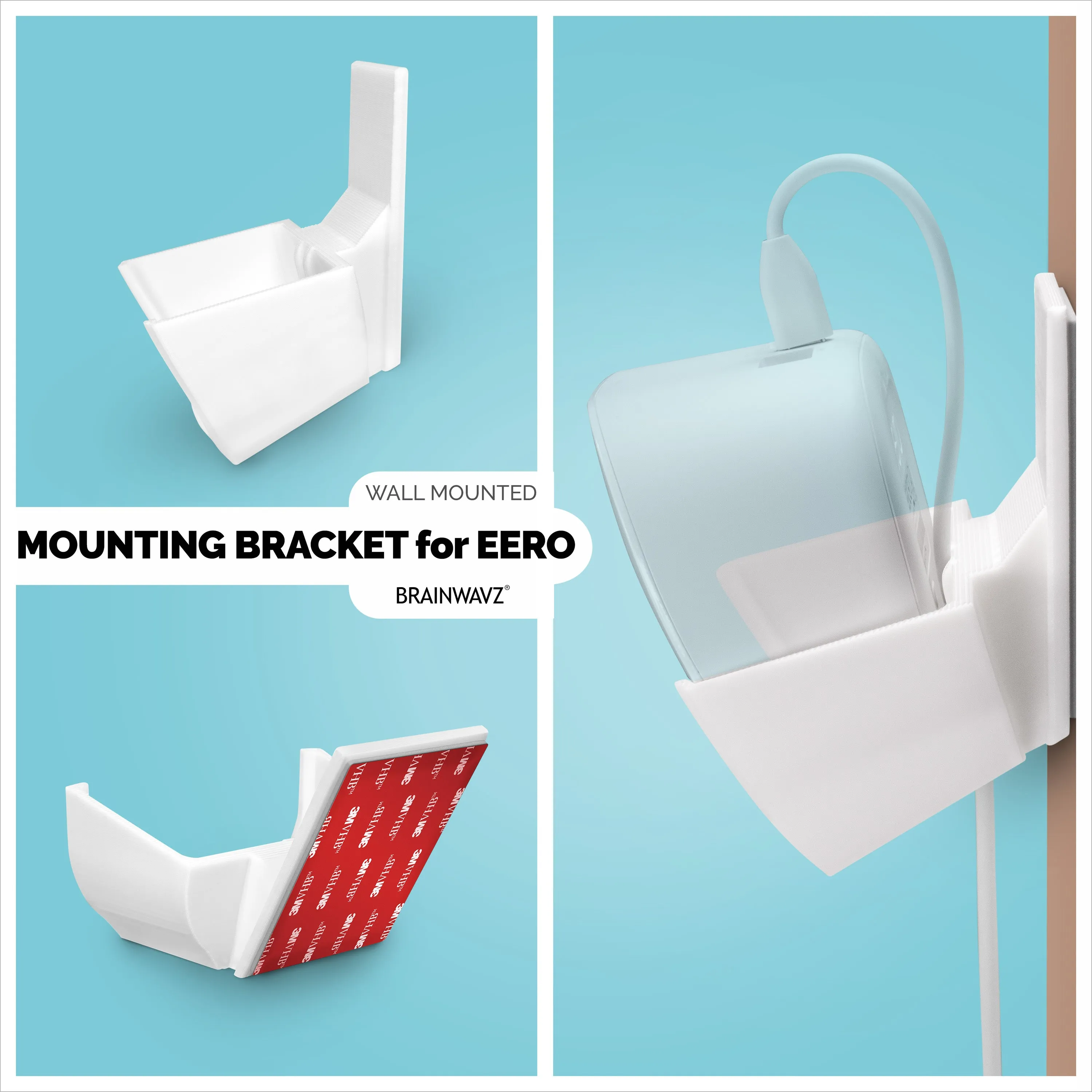 Eero Mesh Adhesive Angled Wall Mount Holder - Easy To Install