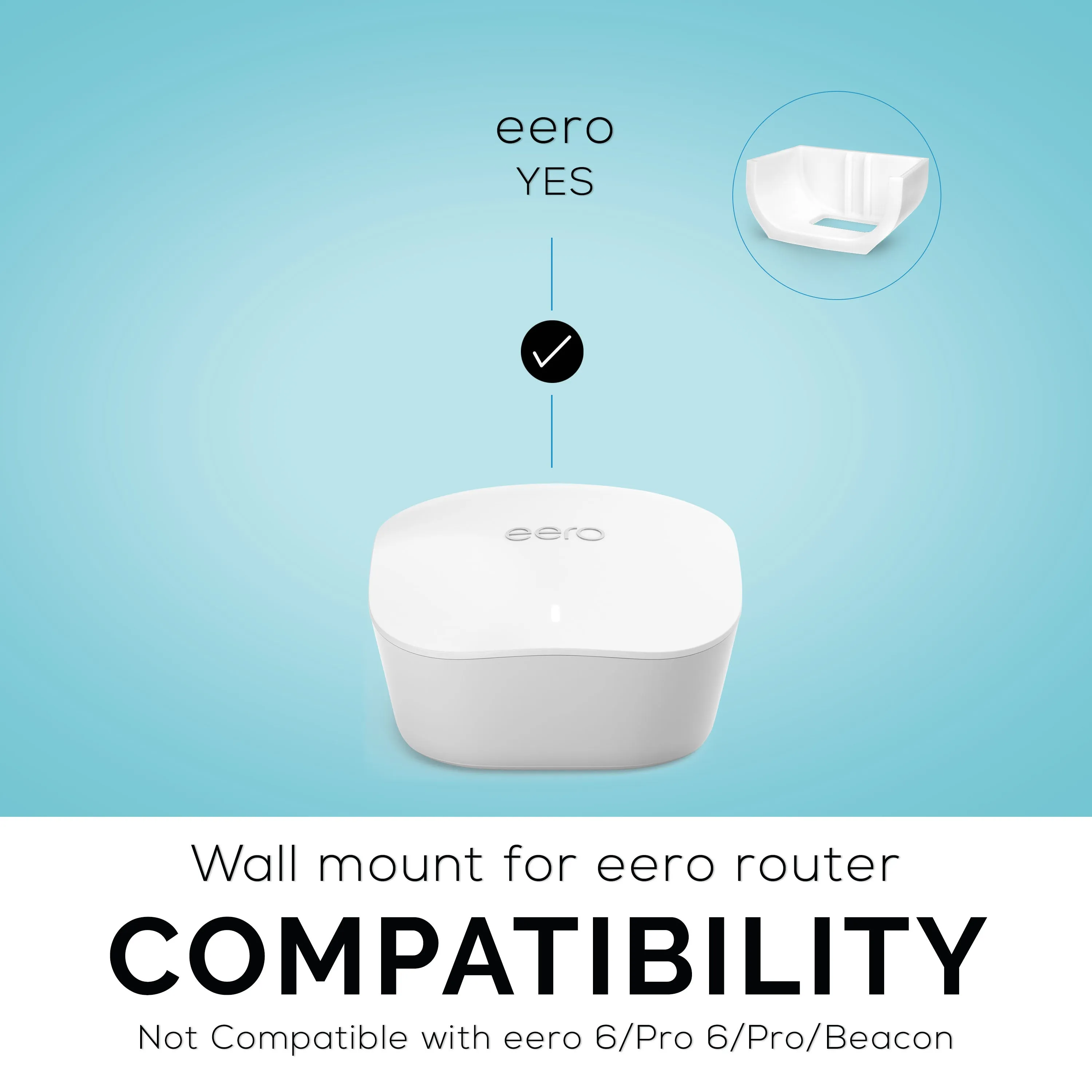Eero Mesh WIFI Wall Mount Holder (02) - Easy To Install, No Screws and Mess (Not Compatible with Eero 6/Pro/Pro 6/Beacon)