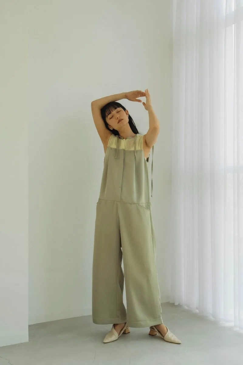 ennui sheer satin all in one/pistàcchio