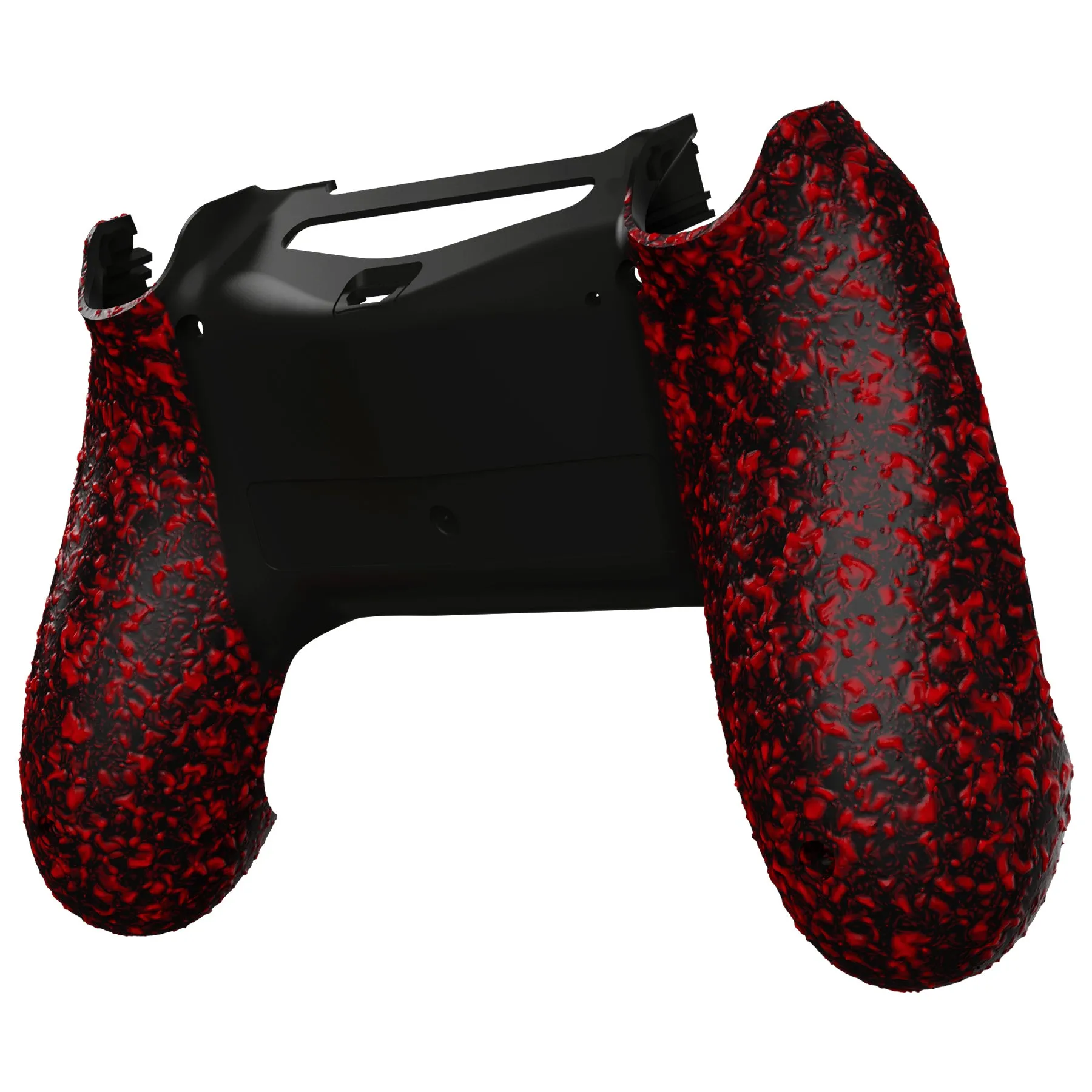 eXtremeRate Textured Red Comfortable Non-slip Back Cover for PS4 Slim Pro Remote Controller JDM-040 JDM-050 JDM-055 - SP4BR04