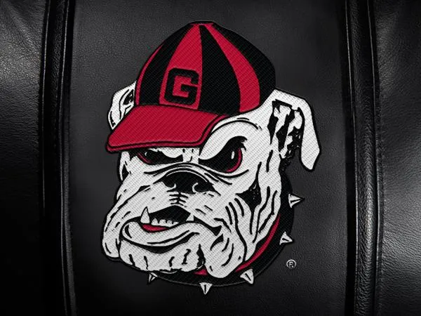 Gaming Chair 100 Pro with Georgia Pinstripe Bulldog Head Logo Panel