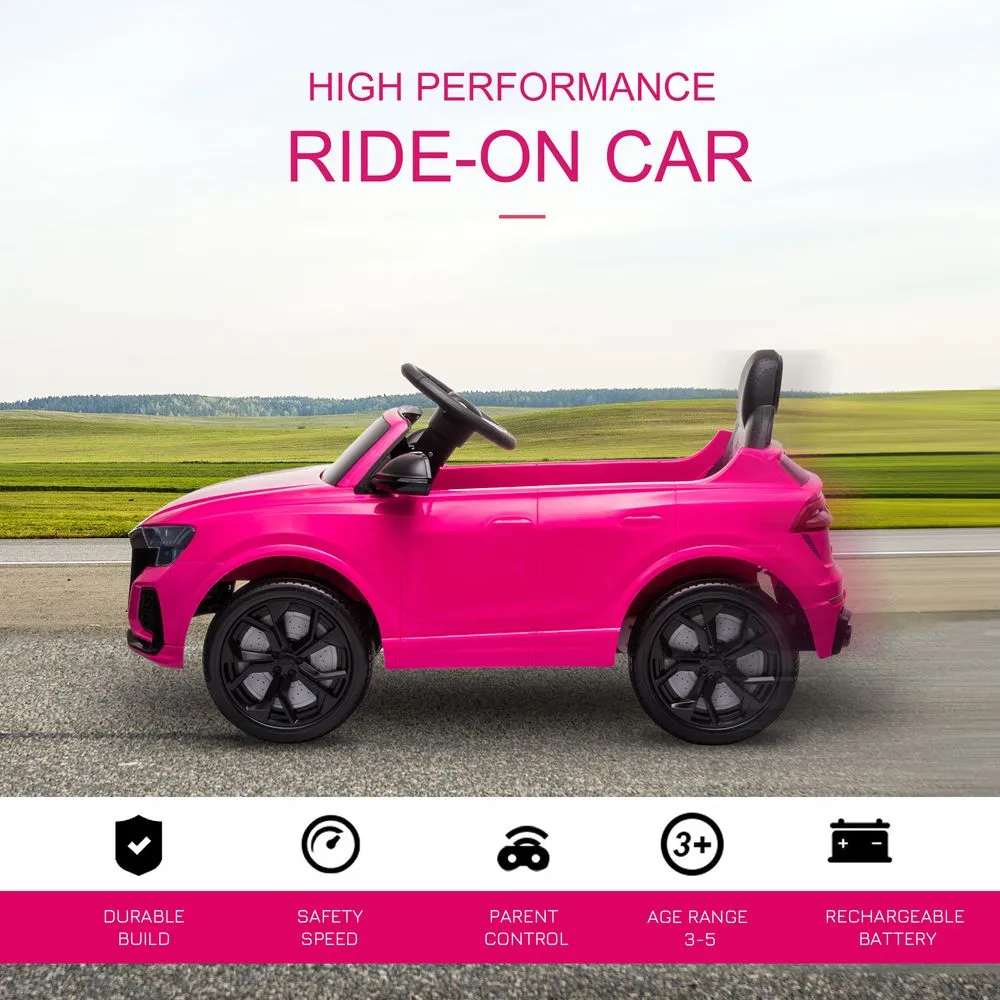 Homcom Audi RS Q8 6V Kids Electric Ride On Car Toy w/ Remote Control Pink