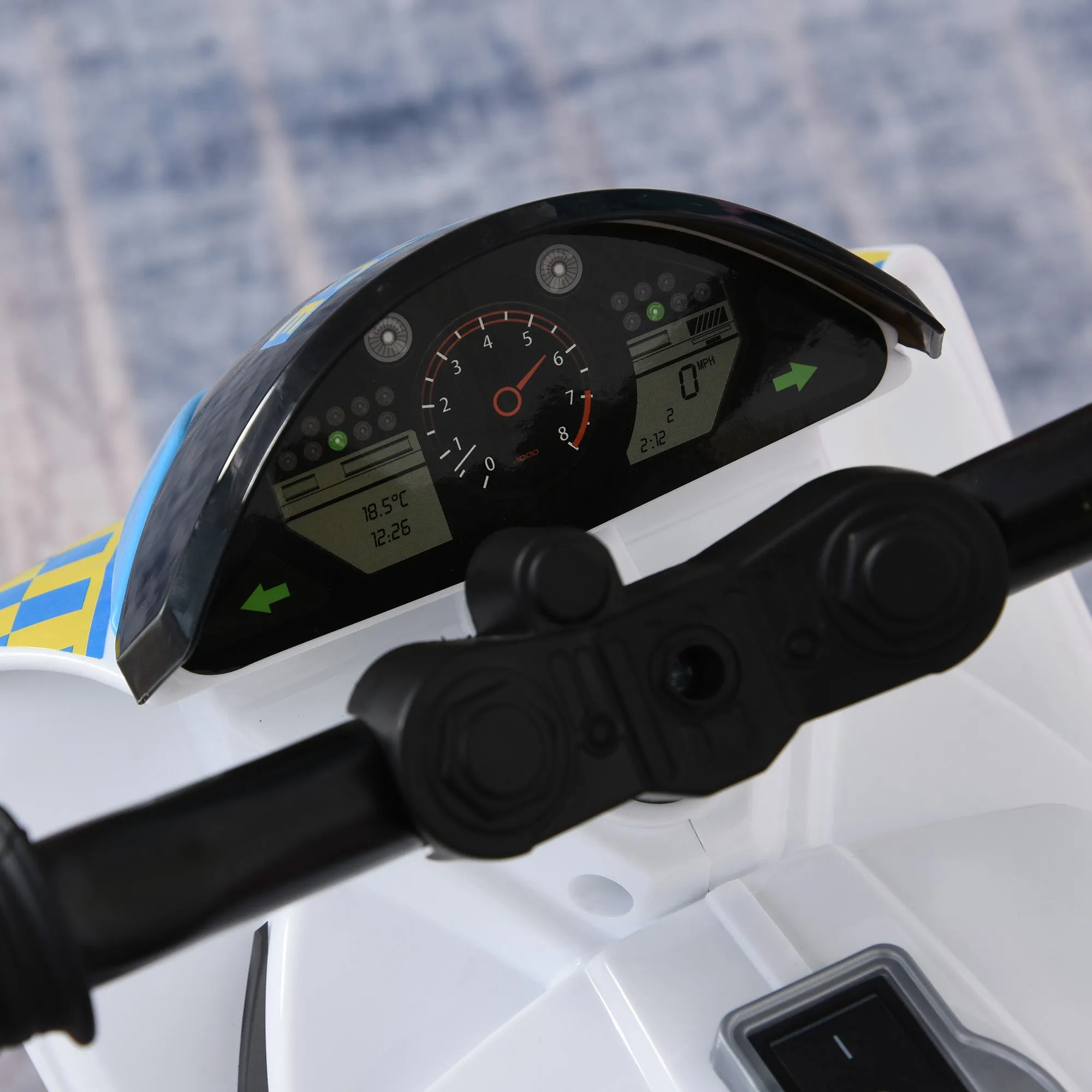 HOMCOM Kids Ride-On Police Bike with 3 Wheels - Blue