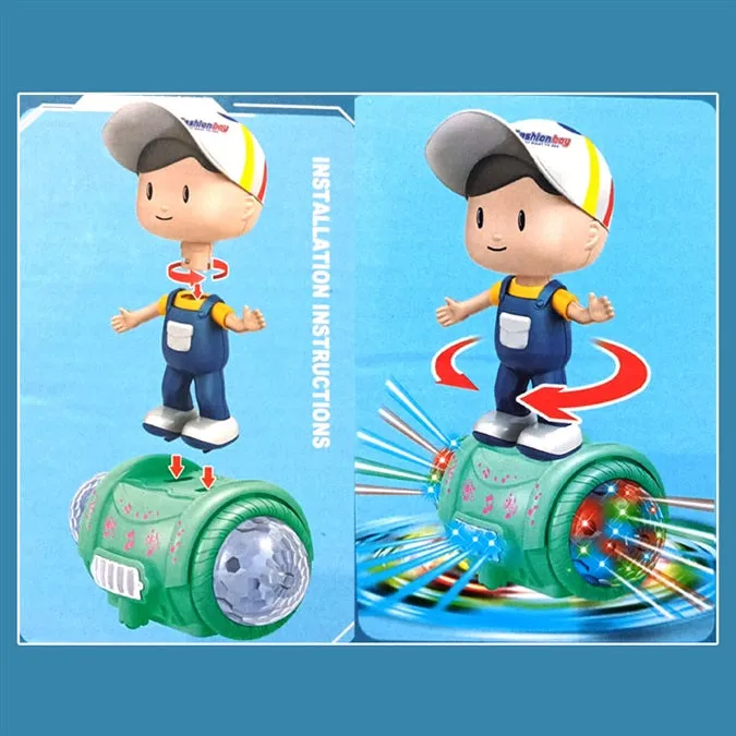Hoverboard riding Boy Battery Toy with 5D Lights, 3 Years - Green