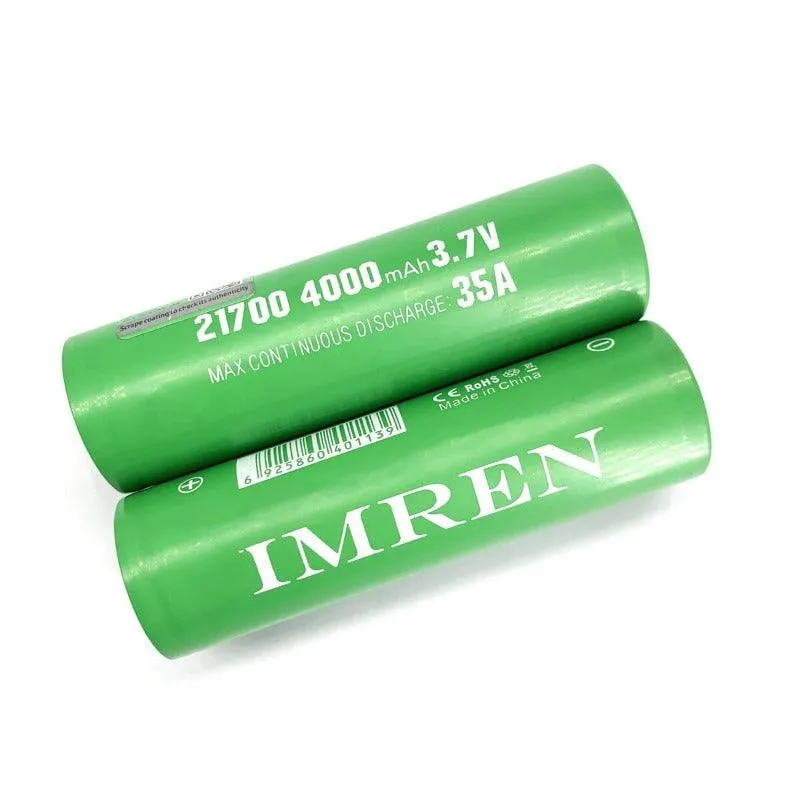 IMREN 21700 4000mAh 35A Rechargeable Lithium Battery  (2 Batteries/Pack)