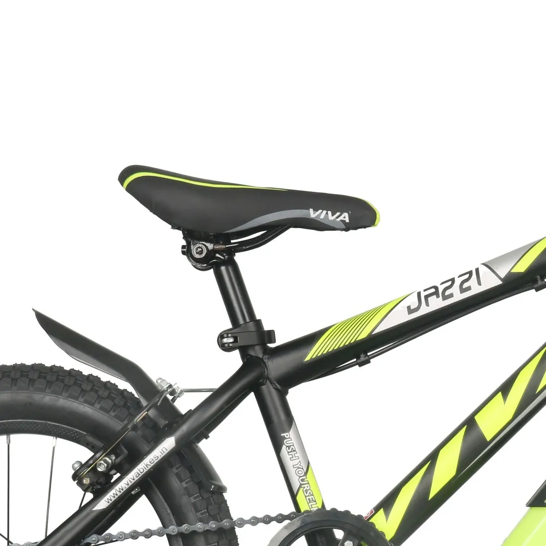 Jazzi Single Speed 16T Single Speed Steel Bicycle for Kids (Black-Green) Suitable for Age : 4 to 6 Years || Height : 3ft 5  to 3ft 9
