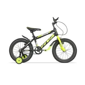 Jazzi Single Speed 16T Single Speed Steel Bicycle for Kids (Black-Green) Suitable for Age : 4 to 6 Years || Height : 3ft 5  to 3ft 9