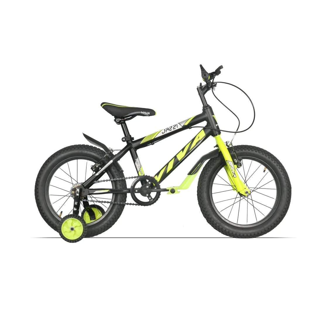 Jazzi Single Speed 16T Single Speed Steel Bicycle for Kids (Black-Green) Suitable for Age : 4 to 6 Years || Height : 3ft 5  to 3ft 9