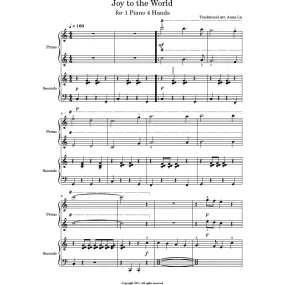 Joy to the World - 1 Piano 4 Hands (Digital Download)