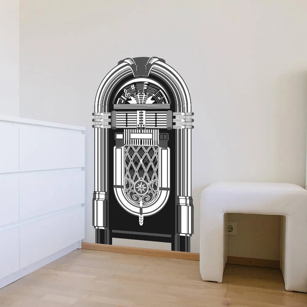 Jukebox Art Wall Print Sticker Decor - Old Music Box Song Party Jdm Die Cut Juke Vinyl Decal