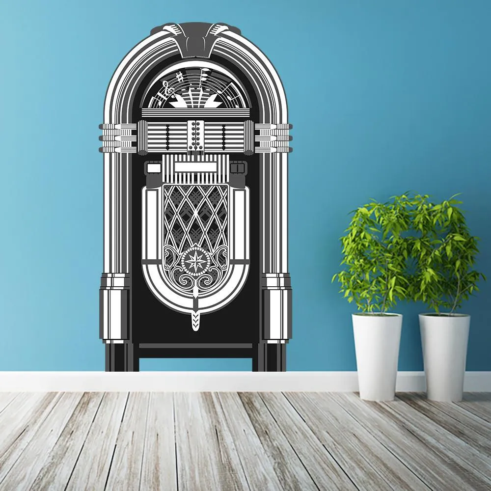 Jukebox Art Wall Print Sticker Decor - Old Music Box Song Party Jdm Die Cut Juke Vinyl Decal