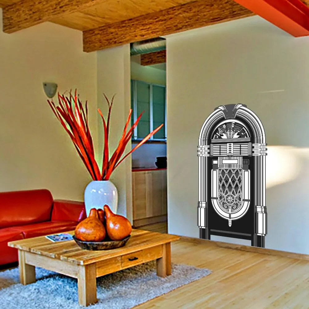 Jukebox Art Wall Print Sticker Decor - Old Music Box Song Party Jdm Die Cut Juke Vinyl Decal
