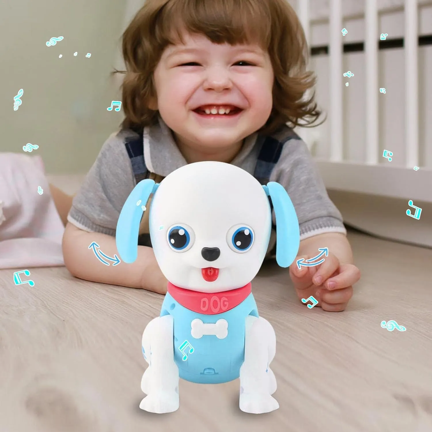 Jumping Dog with Flapping Ears Battery Toy for Small Children, 3years & above