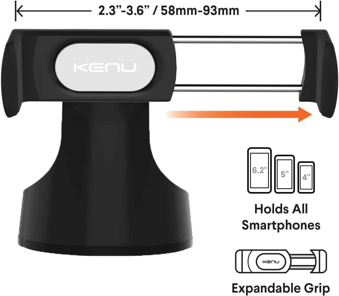 Kenu Airbase Pro Premium Suction Mount Black - AB1-KK-NA