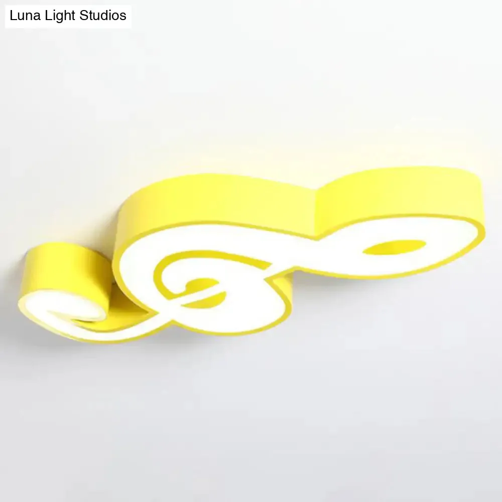 Kindergarten Flush Ceiling Light - Music Note Acrylic LED Cartoon Fixture