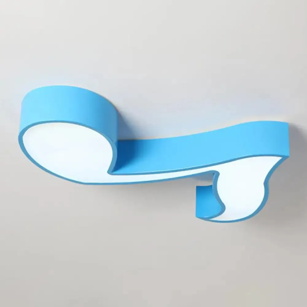 Kindergarten Flush Ceiling Light - Music Note Acrylic LED Cartoon Fixture