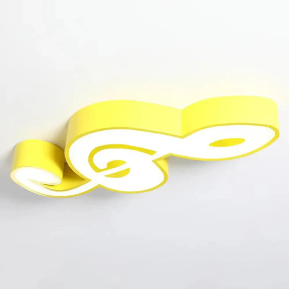 Kindergarten Flush Ceiling Light - Music Note Acrylic LED Cartoon Fixture