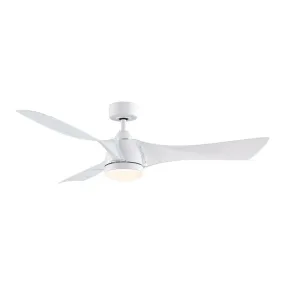 Klear 56 inch Matte White Outdoor CCT LED Smart Ceiling Fan with Remote