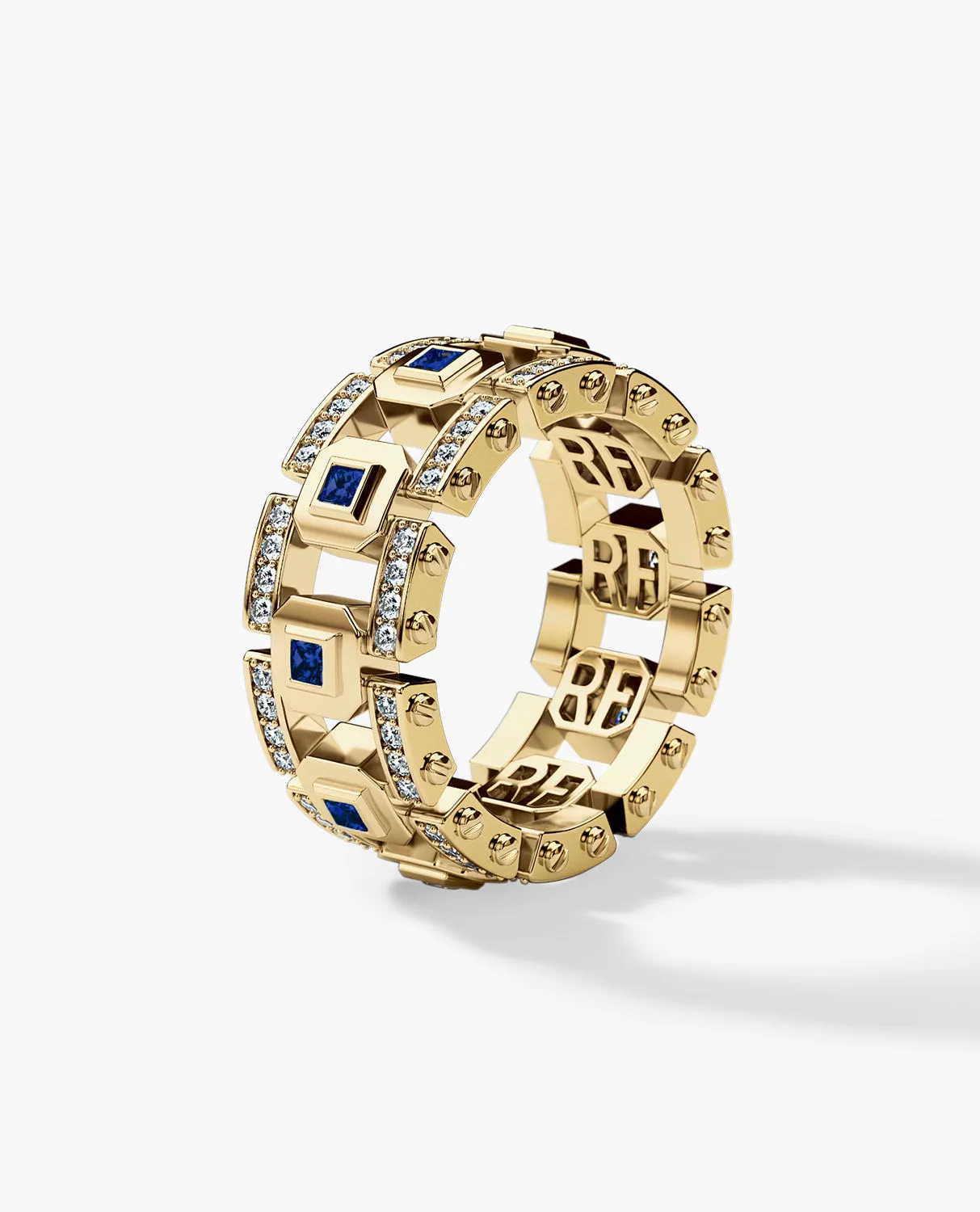 LA PAZ Gold Ring with 1.20ct Sapphires and Diamonds
