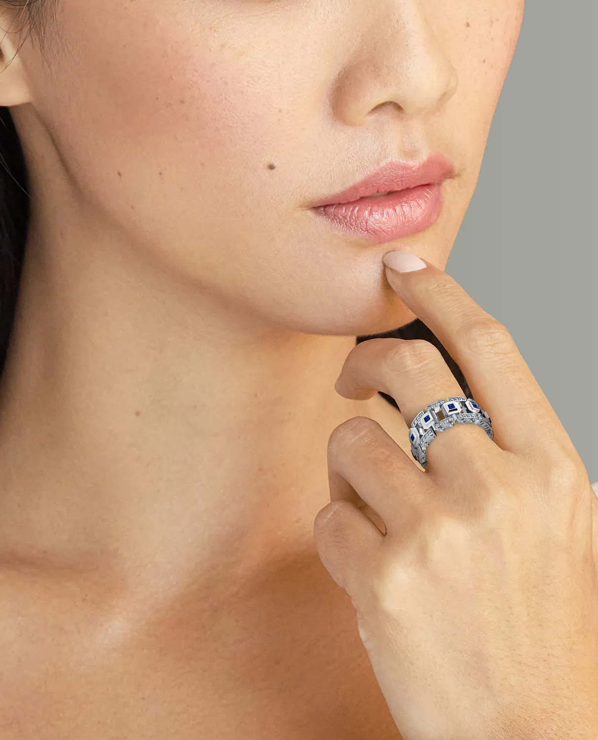 LA PAZ Gold Ring with 1.20ct Sapphires and Diamonds
