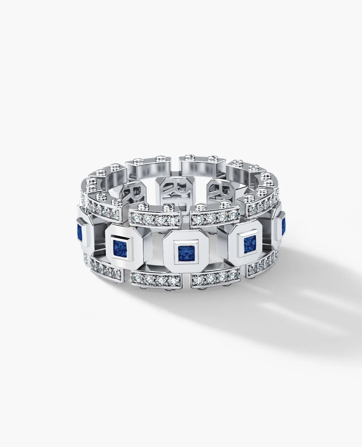 LA PAZ Gold Ring with 1.20ct Sapphires and Diamonds