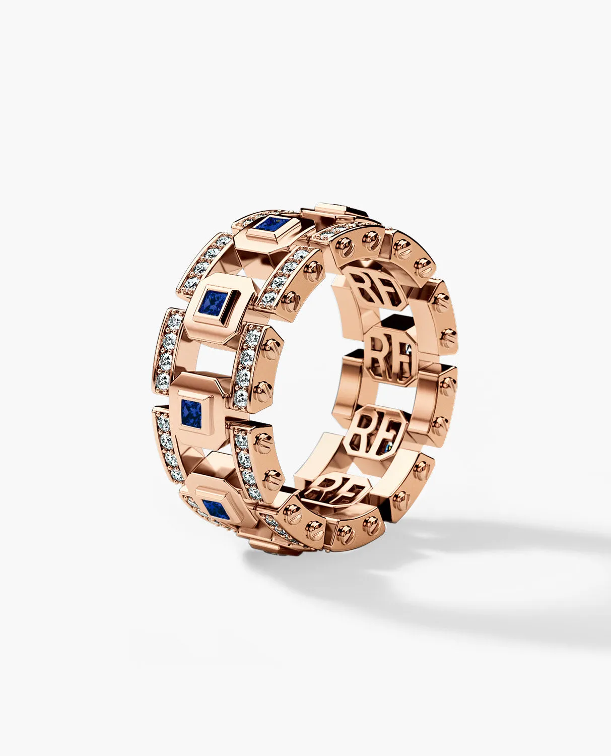 LA PAZ Gold Ring with 1.20ct Sapphires and Diamonds