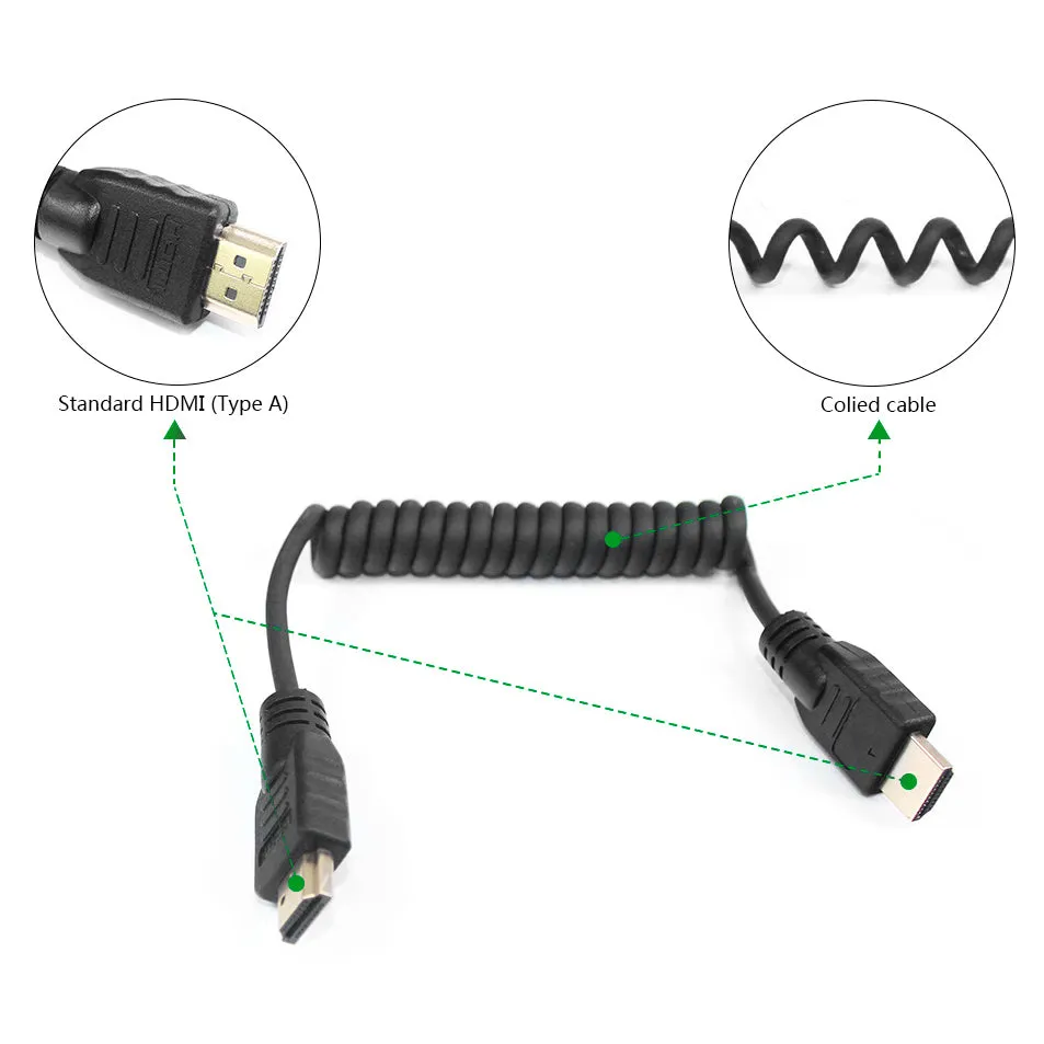 LanParte HDMI-C Coiled HDMI Cable