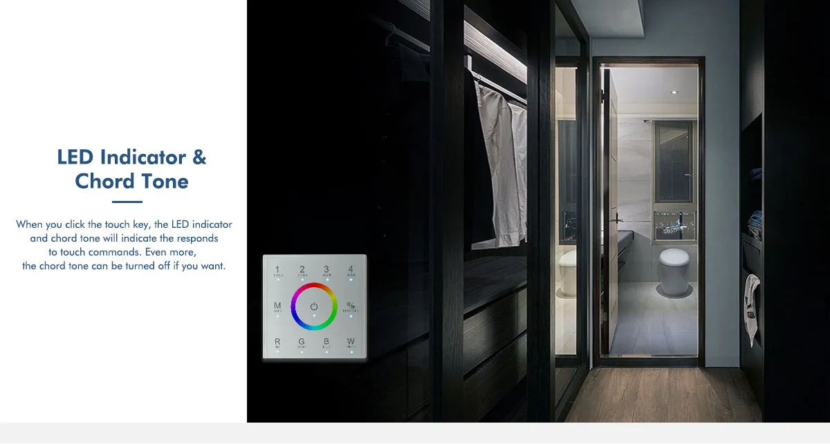 LED RGBW Wall Remote Touch Controller Panel 4 Zones