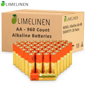 LIMELINEN AA Batteries - Alkaline High Performance, Shelf Life 10 yrs