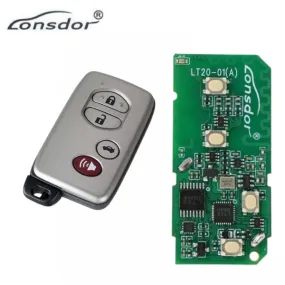 Lonsdor - LT20 01   4-Button Silver Universal Smart Remote Smart Key for Toyota & Lexus K518S, K518ISE & KH100  Switchable Frequency with Hatch Button
